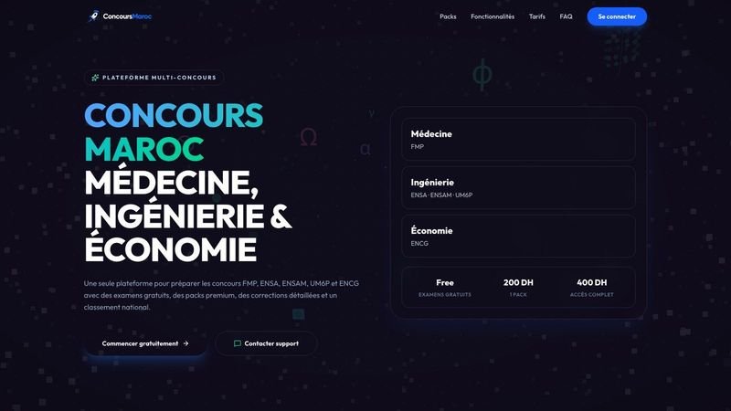 Concours Maroc landing page